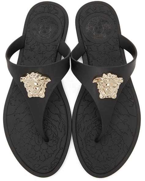 black and white versace slides|Versace flip flops for women.